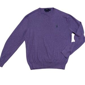 Polo Ralph Lauren Men's V-Neck Purple Pull Over Sweater